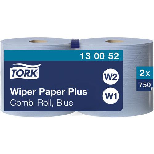 Rotolo di asciugatutto Plus Combi - Tork 130041 W1/W2 - Blu ,