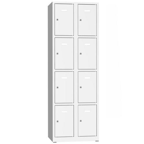 Armadietto saldato Philip, 8 scomp, serrat a cilindro-Grigio,