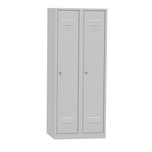 Armadietto basso saldato Edward 2 colonne con serrat-Grigio,