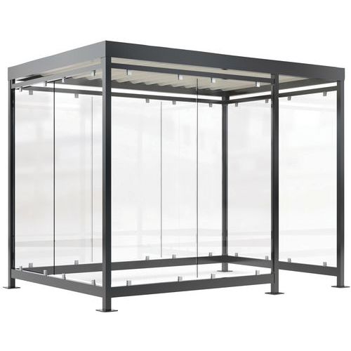 Riparo per fumatori Cologne K3 d/b - 2 pannelli anteriori destri,