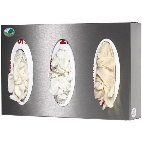 Supporto a parete triplo per portaoggetti - inox,