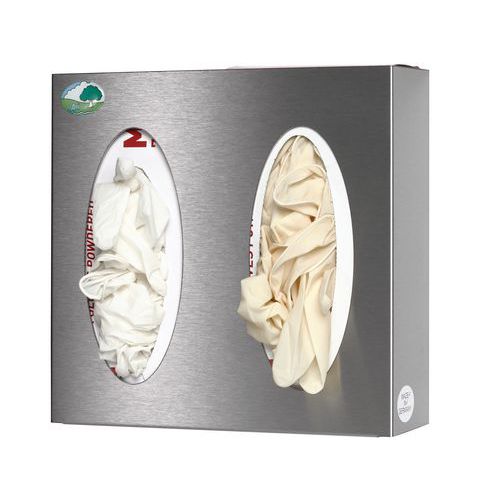 Supporto a parete doppio per portaoggetti - inox,