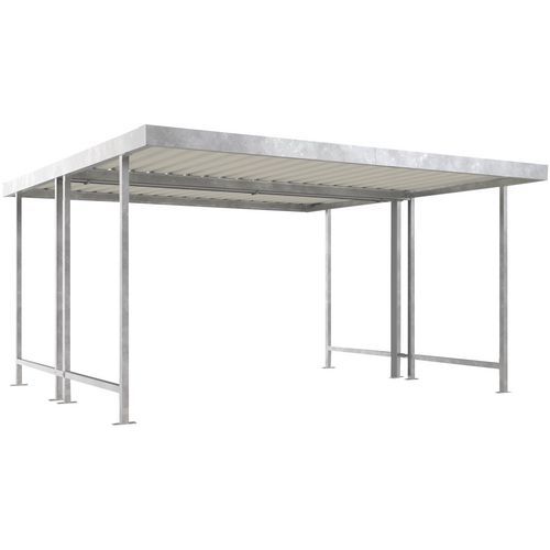 Riparo per bici L44 modulo semplice 4,40x2,35m argento,