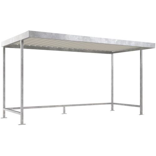 Riparo per bici L44 modulo semplice 4,40x2,35m grigio bianco,