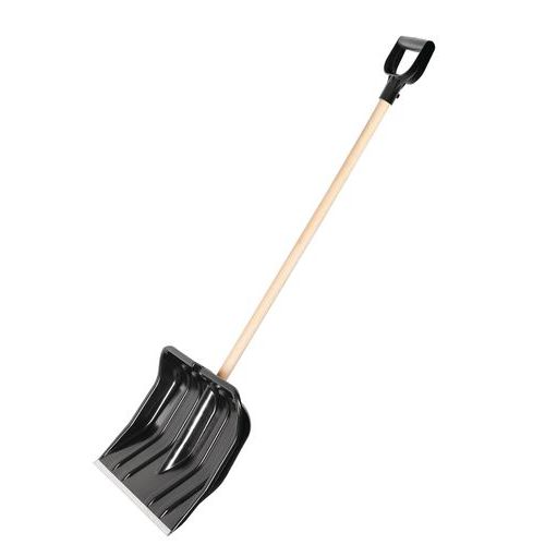 Pala da neve in plastica con manico in legno, larghezza: 46,5 cm,