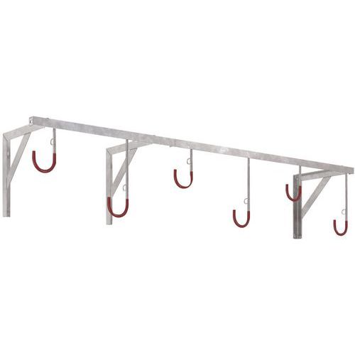 Portabiciclette sospeso a parete 3876 galvanizzato - 6 posti,
