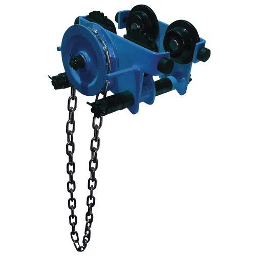 Carrello porta-paranco a catena Port.=5 T Trave=114-203 mm,