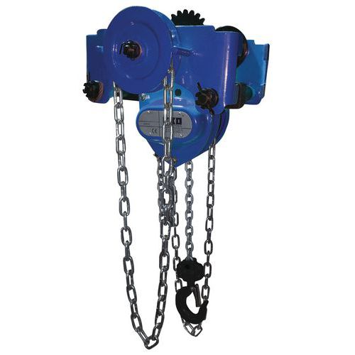 Paranco scorrevole combinato Port.=1,5 T Distanza=74-203 mm,