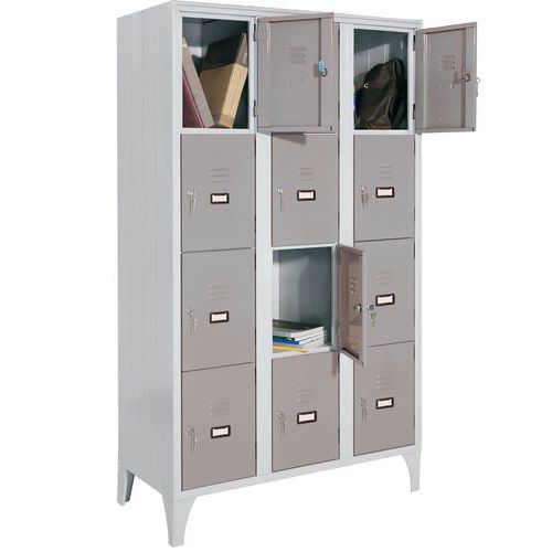 Armadio casellario 12 vani dim.105x50x180 grigio RAL7035,