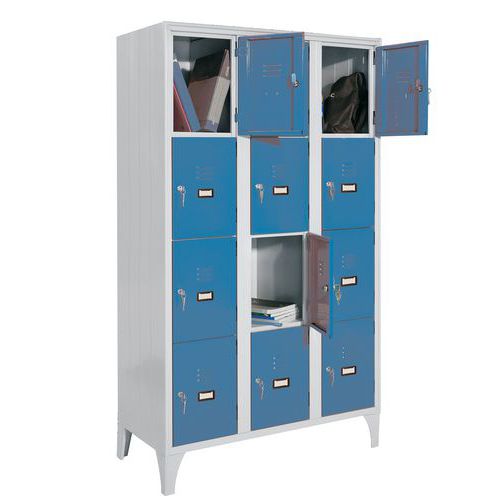 Armadio casellario 12 vani dim.105x50x180 blu RAL5017,