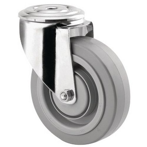 Rotella girevole con occhiello inox 150 kg diametro 100 mm,