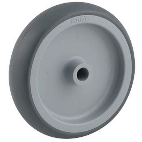 Ruota 75 mm, fascia termoplastica - mozzo liscio,