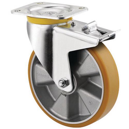 Rotella girevole con freno, portata 800 kg, diametro 200 mm,