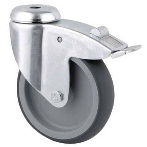 Rotella girevole con freno - Portata 75 kg,