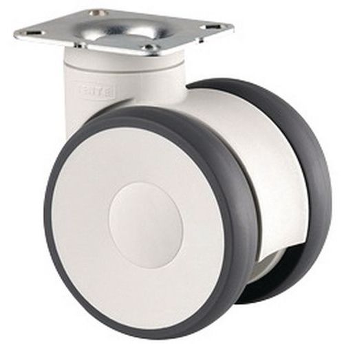 Rotella girevole carico 100 kg, con piastra,