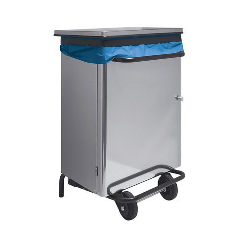 Pattumiera rettag.inox 36x46x90cm pedale L110 raccolta carta,