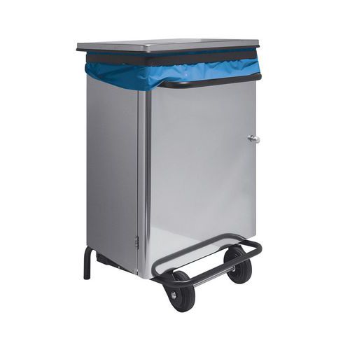 Pattumiera rettag.inox 36x46x90cm pedale L110 raccolta vetro,