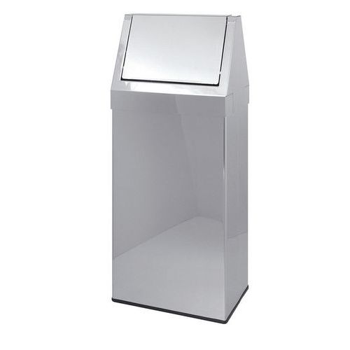 Pattumiera rettangolare inox satinato 30x40x90cm basculante,