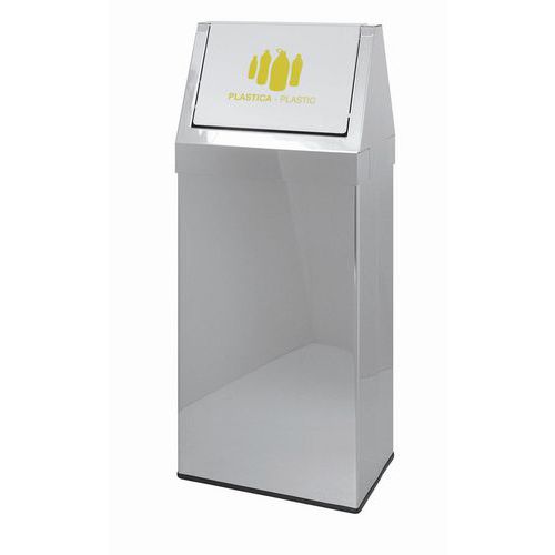 Pattumiera rettang. inox 30x40x90cm basc. racc.diff plastica,