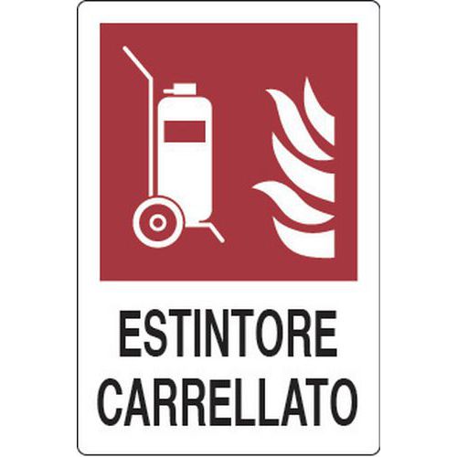 Cart. Alluminio estintore 300X200 Carrellato,