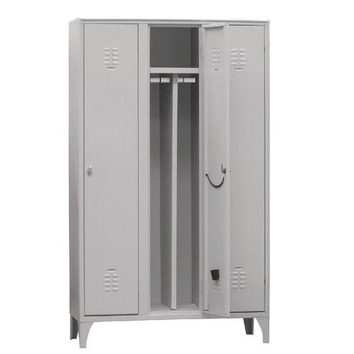 armadio salvaspazio con tramezzo 105x35x180 grigio,