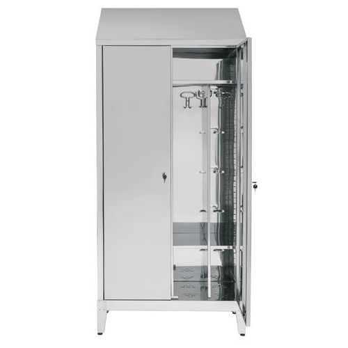Armadio spogliatoio 2 colonne in acciaio inox 95x40x215 cm,