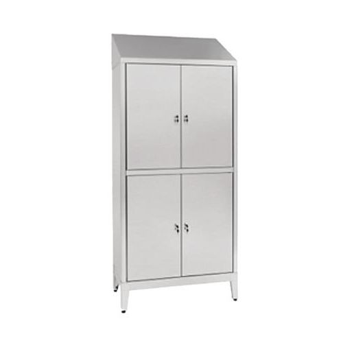 Armadio spogliatoio 4 vani sovrapposti inox 95x40x215 cm,