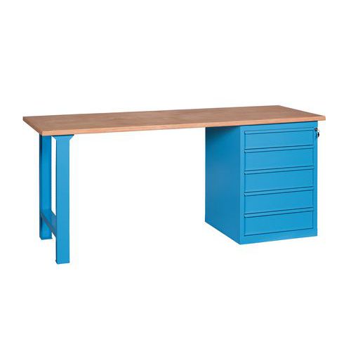 Banco da lavoro basic 1500x700x865mm 5 cassetti,