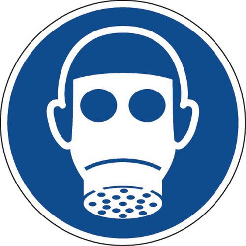 Pannello Protez. vie respiratorie obblig. ø 20 cm - Allum.,