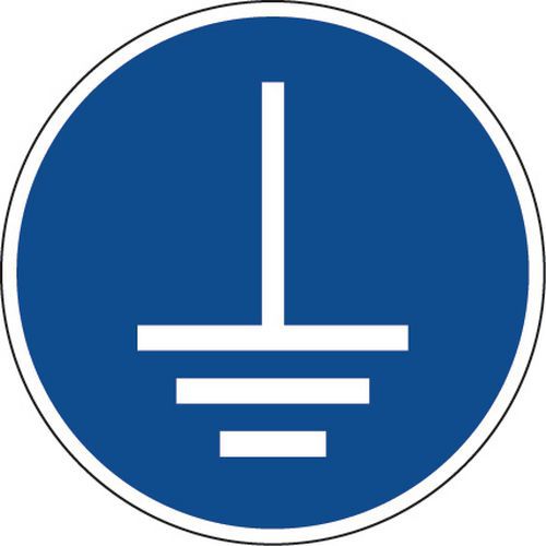 Pannello Messa a terra obbligatoria ø 20 cm - Adesivo,