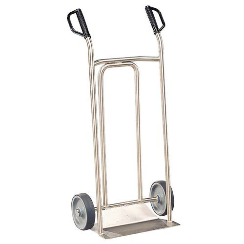 Carrello in acciaio inox 250 kg - Ruote in gomma - Pala fissa,