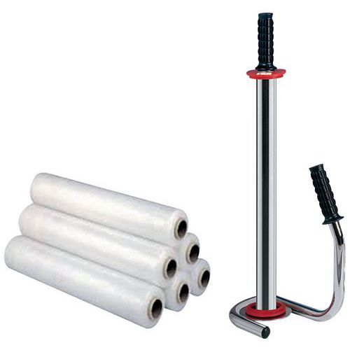 Kit pellicola estensibile con svolgitore metallico Manutan,