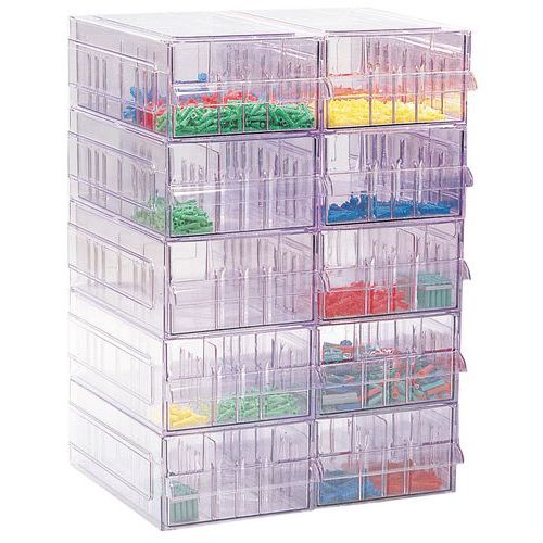 Cassettiera a colonna con 3 cassetti, L 26.8 x P 37 x H 31.6 cm bianco e trasparente | Leroy Merlin