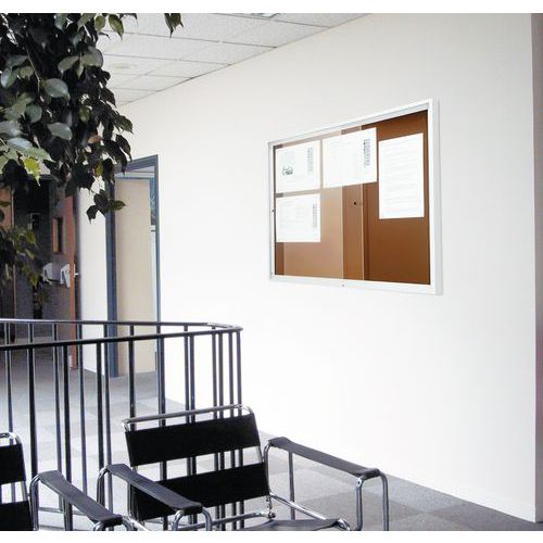 Bacheca Portachiavi 81 Posti Orizzontale 90x60 Cm – Ante Scorrevoli In Vetro, Fondo Magnetico E Serratura