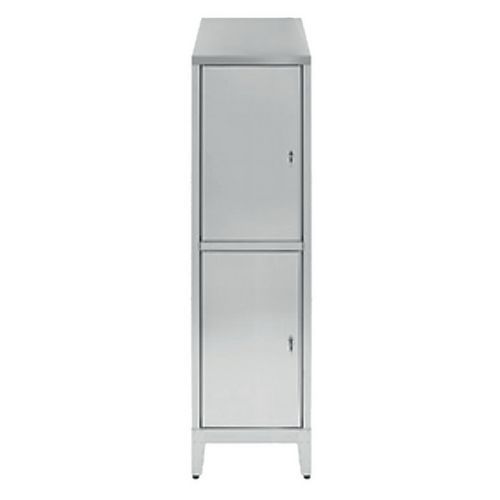 Armadio spogliatotio 2 vani sovrapposti  inox 50x40x215 cm,