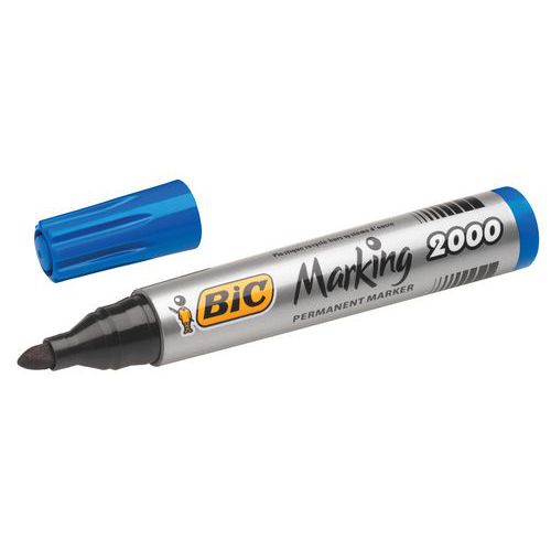 Pennarello - Bic Marking 2000 - Punta a ogiva blu,