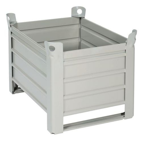 Cassa-pallet in acciaio 2 pattini 835x1235x600 mm 1000 kg,