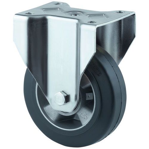 Ruota Fissa Con Pneumatico elastico H :128 L Tot:40,