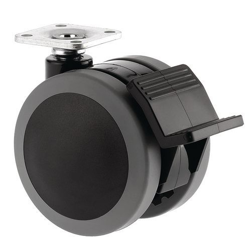 Rotella A Doppio Rullo Freno 38X38mm poliam. + caucciù,