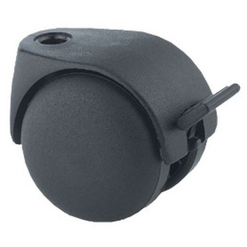 Rotella A Doppio Rullo Con Freno M10 X15 Poliprop nero,