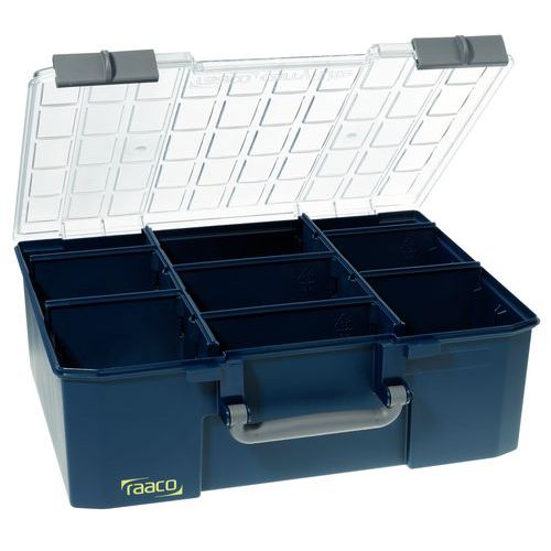 Valigetta con cerniera e separatori staccabili, Blu,