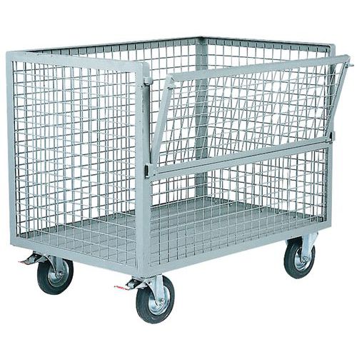 Cassa-pallet a griglia 800x1200x1075 mm su rotelle,