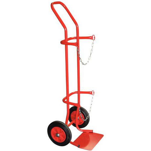 Carrello in acciaio portabombole 200 kg - Ruote in gomma,