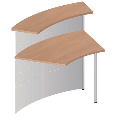 Banco a 45° lxpxh=118x70x115 cm,