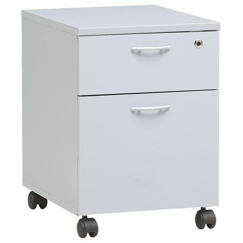 Cassettiera mobile Solo 2 cassetti grigio chiaro,