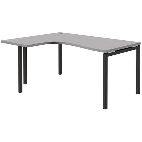 Scrivania compatta con estensione a sinistra regolabile - grigio chiaro - Open - 120x160 cm,