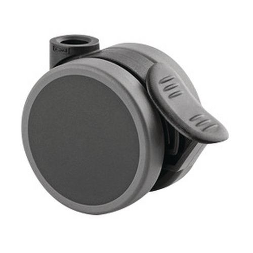 Rotella girevole con freno, portata 40 kg, diametro 55 mm,