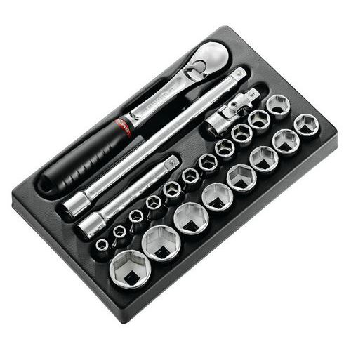 Modulo chiavi a bussola 1/2'' esagonali metriche - MOD.SL161-36,