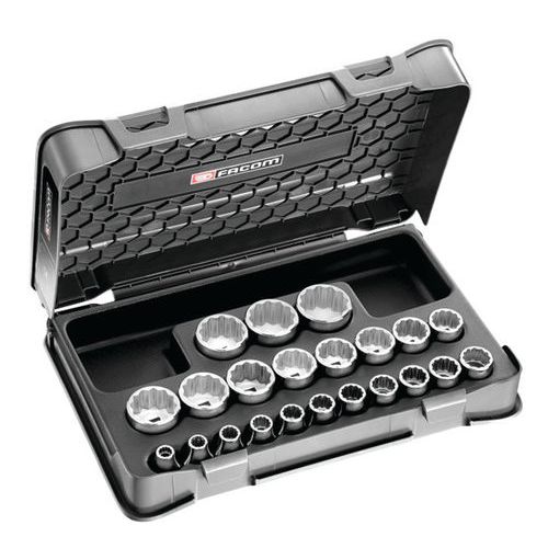 Set di chiavi a bussola metriche a 12 scanalature da 1/2 - 22 pezzi - S.400B,