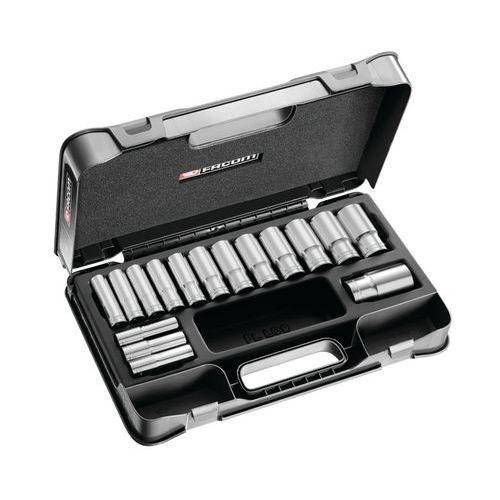 Set di chiavi a bussola metriche esagonali da 1/2 lunghe - S.405AE,